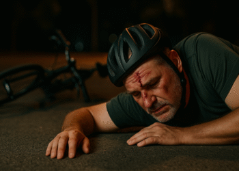 Biciclist cu 1,85 mg/l alcool în aerul expirat, ajuns la spital după ce a testat duritatea asfaltului cu capul