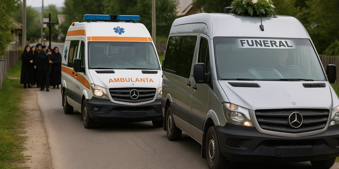 Pieton, rănit ușor după ce a fost lovit de o autoutilitară în timpul unui cortegiu funerar la Dorna Arini