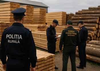 Poliția și Garda Forestieră au luat la puricat un depozit de lemne din Poiana Stampei. Amenzi de 6.400 de lei și confiscarea a peste 10 mc de material lemnos