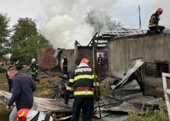 Incendiu devastator la o gospodărie din comuna Forăști. Pompierii au intervenit cu șase autospeciale de stingere