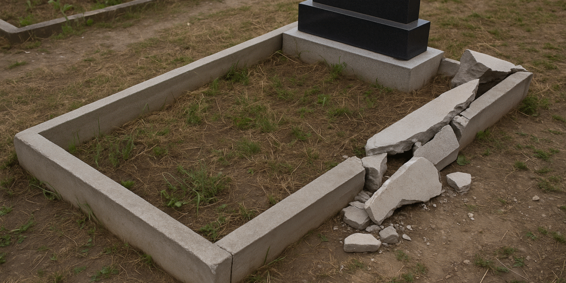 Șase luni cu suspendare pentru un bărbat care a distrus temelia viitorului monument funerar al vecinilor, nemulțumit de amplasare