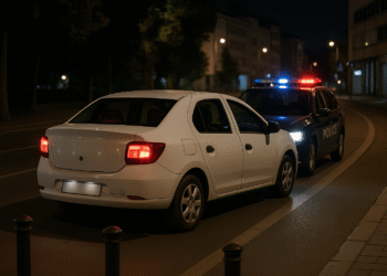 Brașovean, rupt de beat, depistat la volanul unei mașini în centrul Sucevei, după ce a efectuat un viraj încălcând linia continuă