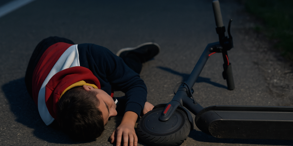 Puștan de 16 ani, ajuns la spital după ce a căzut de pe o trotinetă ”bolid”. Minorul și vecinul care i-a dat-o s-au ales cu dosar penal