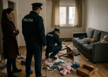Scandal într-un apartament din cartierul George Enescu. Chiriașa și cei doi copii au fost luați de Protecția Copilului după distrugerea locuinței