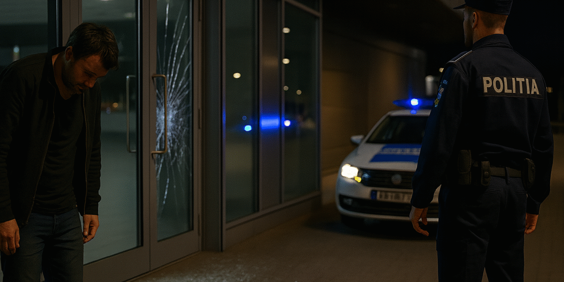 Supărat că a pierdut la cazinou, un sucevean beat a spart geamul de la intrarea în Shopping City Suceava