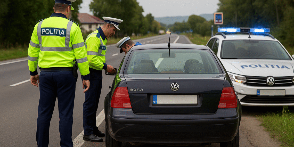 Dosar penal pentru un șofer care a intrat în parcarea unui restaurant tăind linia continuă. Avea permisul și certificatul de înmatriculare suspendate