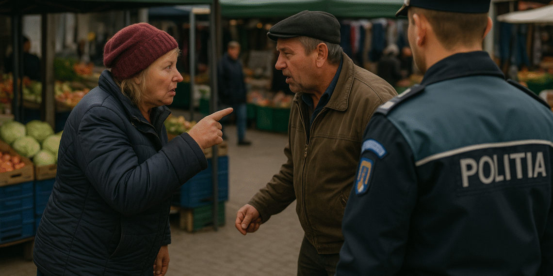 „Telenovelă” în Piața Mică. O femeie și un bărbat, unul mai amețit ca altul, s-au certat și pălmuit din cauza bârfelor