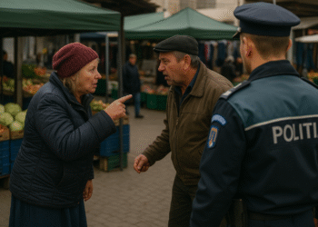 „Telenovelă” în Piața Mică. O femeie și un bărbat, unul mai amețit ca altul, s-au certat și pălmuit din cauza bârfelor