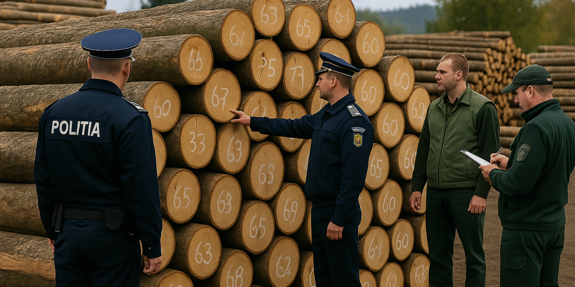 Peste 120 de metri cubi de lemn fără acte, găsiți la un depozit din Fundu Moldovei. Prejudiciu estimat la 30.000 de lei