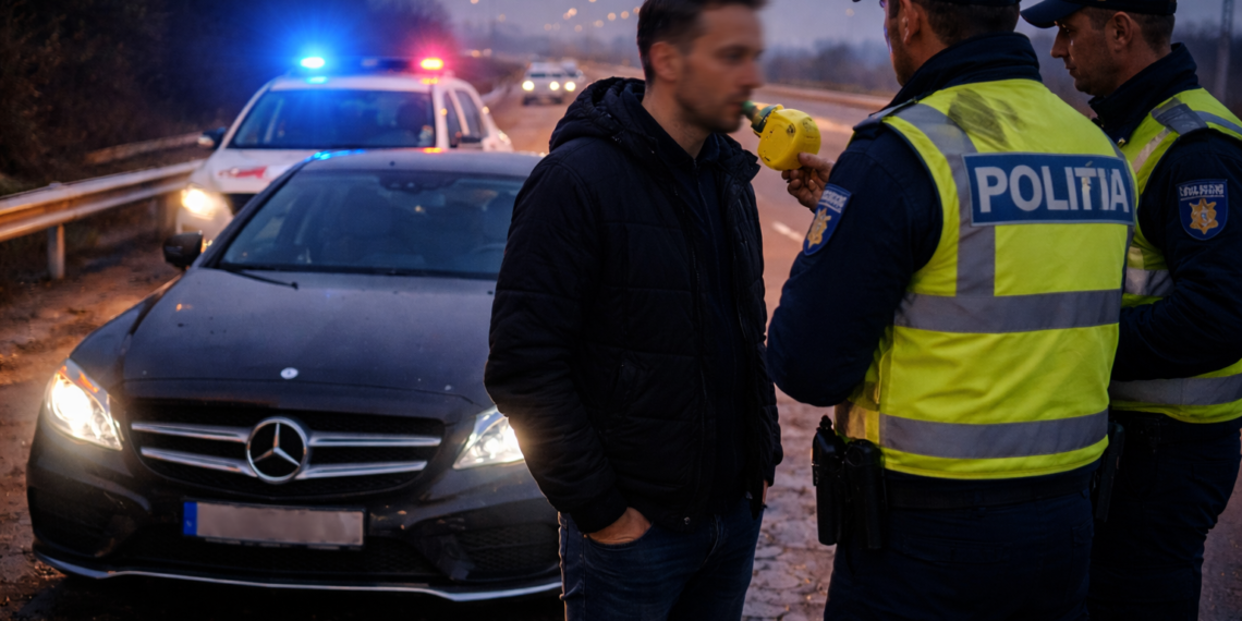 Șofer beat prins pe Varianta Ocolitoare, în dimineața de Crăciun. Avea 0,84 mg/l alcool în aerul expirat