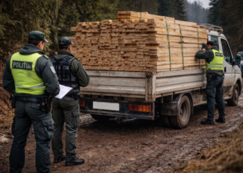 Autoutilitară de 10.000 de euro, confiscată după ce a fost prinsă cu aproape 10 metri cubi de cherestea fără acte