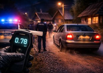 De frică că băuse, n-a oprit la semnalele polițiștilor și s-a luat la întrecere cu ei prin Vama. A fost prins după 800 de metri