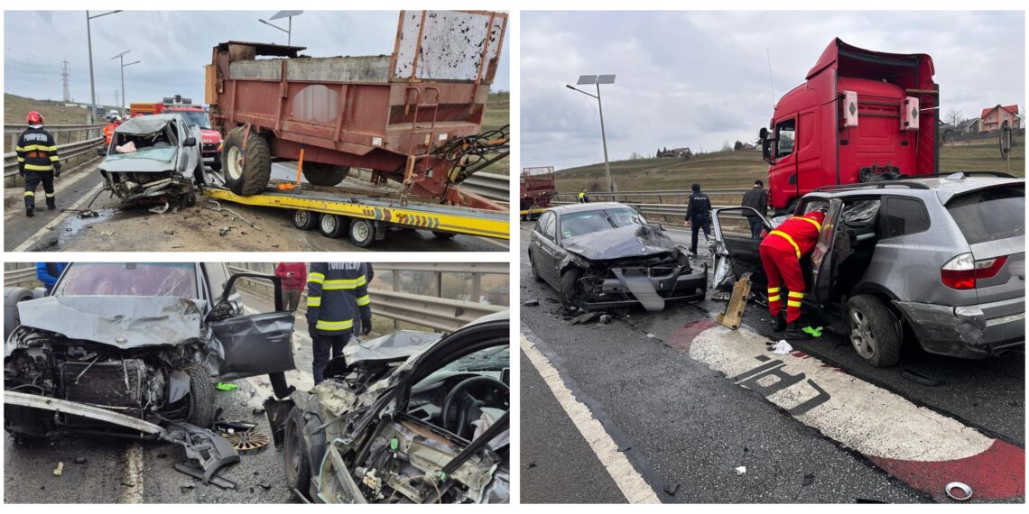 Detalii despre accidentul în lanț de pe șoseaua de centură a Sucevei. Patru răniți după ce un șofer ucrainean a pierdut controlul direcției