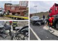 Detalii despre accidentul în lanț de pe șoseaua de centură a Sucevei. Patru răniți după ce un șofer ucrainean a pierdut controlul direcției
