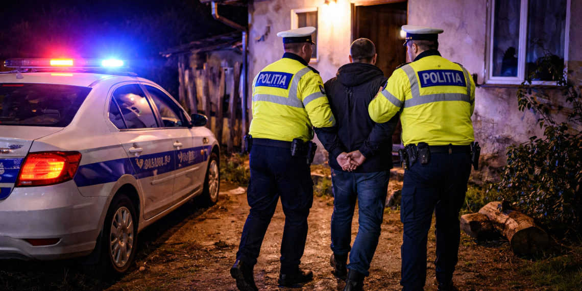 A vrut să inducă poliția în eroare. Bărbat din Vulturești, încătușat după ce și-a agresat soția și a sunat la 112