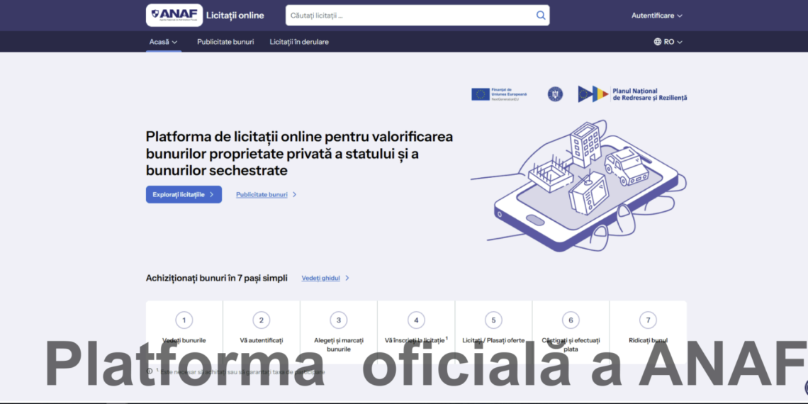 ANAF lansează ”eLicitațiiANAF”, platforma unde românii pot cumpăra bunuri supuse executării silite sau intrate în proprietatea statului