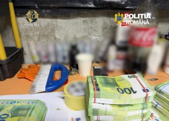 ”Fabrică de bani” descoperită la Burla. Suspecții au fost prinși în Sofia cu 1,2 milioane de euro falși și un kilogram de cocaină