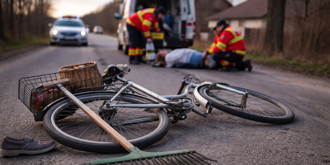 O greblă purtată pe bicicletă a trimis-o la spital. O femeie din Negostina s-a dezechilibrat și a căzut pe carosabil după ce consumase alcool