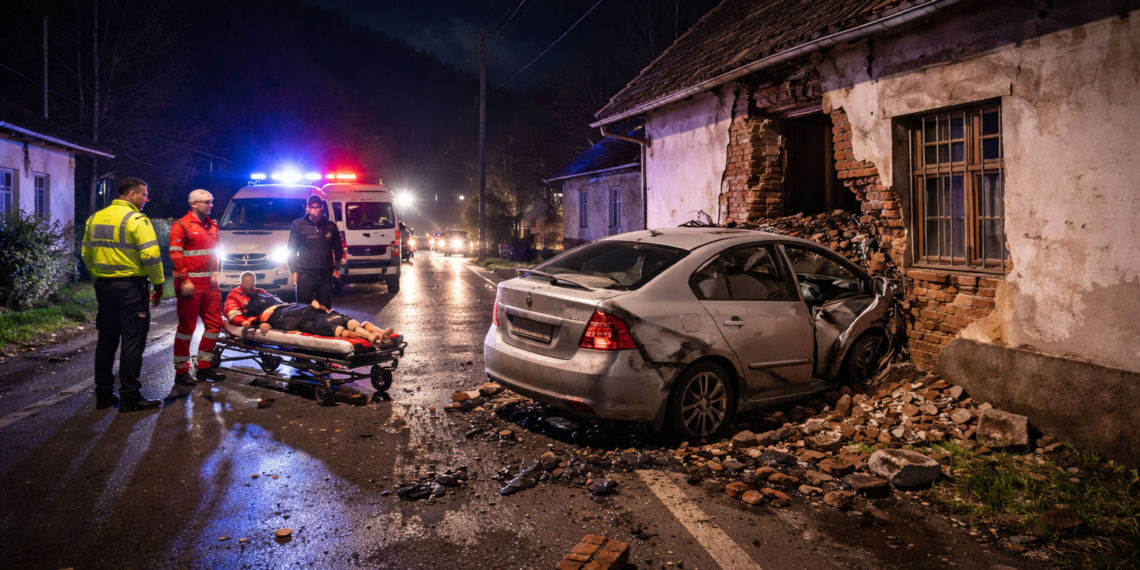 Prima zi de primăvară, începută cu viteză și alcool. Un tânăr beat s-a înfipt cu mașina într-o casă din Capu Câmpului, la 5 dimineața. Un pasager de 18 ani a ajuns la spital