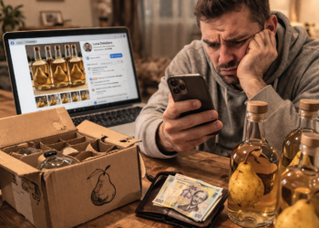 Țeapă cu țuică de pere pe Facebook. Un sucevean a sesizat Poliția după ce a plătit 750 de lei unui individ care se prezenta drept ”Luca DelaZero” pentru șase sticle pe care le așteaptă încă de anul trecut