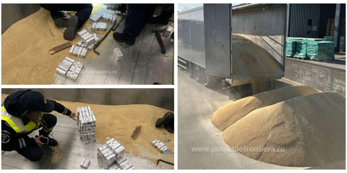 Contrabandă ingenioasă la PTF Siret: țigări în valoare de 63.000 de euro ascunse în podeaua unui camion cu furaje de soia vrac