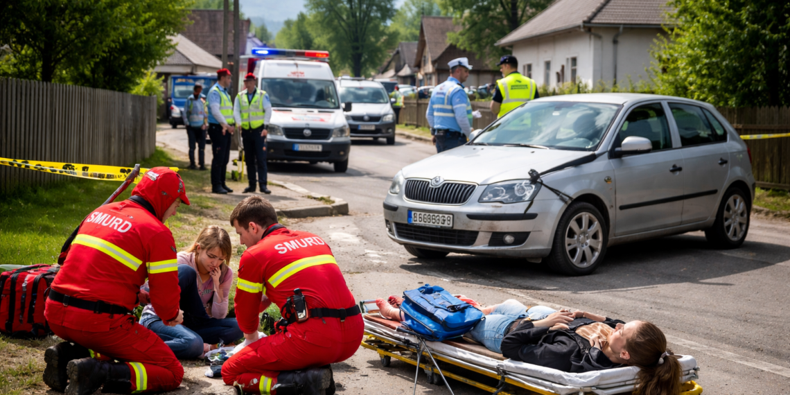 Două tinere de 19 și 16 ani, lovite de un șofer beat, la Tișăuți. Victimele au ajuns la spital