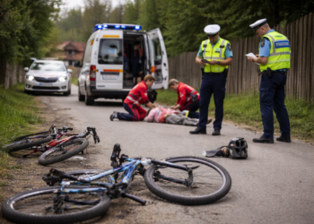 Coliziune între doi bicicliști în comuna Mălini. O femeie a fost transportată cu ambulanța la spital