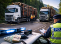 Camioane supraîncărcate cu lemn, la Vama. Doi șoferi, ”premiați” cu amenzi de câte 20.000 de lei