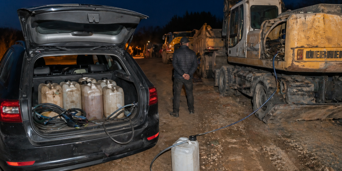 Prins în flagrant la furat motorină din utilaje, lângă Aeroportul Suceava. Avea în portbagaj canistre pline și o instalație improvizată pentru sustragerea combustibilului