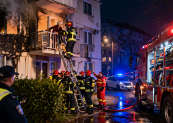 Incendiu într-un apartament din Rădăuți, provocat de o candelă, în Săptămâna Mare. Proprietara, în vârstă de 96 de ani, a fost salvată de pe balcon