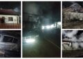 Gospodărie mistuită de flăcări la Bădeuți. Incendiul, provocat de un cablu defect, s-a extins și la vecini