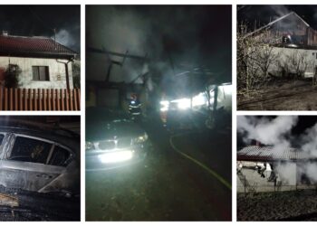 Gospodărie mistuită de flăcări la Bădeuți. Incendiul, provocat de un cablu defect, s-a extins și la vecini