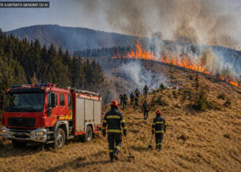 Intervenție dificilă pentru stingerea unui incendiu de vegetație într-o zonă împădurită din Moldovița. Un ”gospodar” a făcut scrum trei hectare de pășune încercând să igienizeze terenul