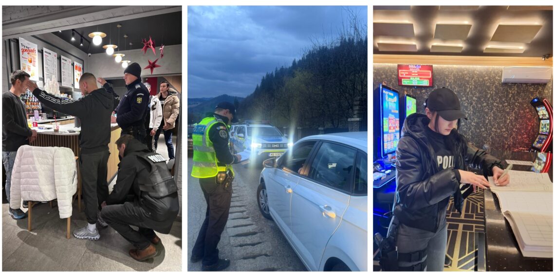 Acțiune a polițiștilor la Câmpulung Moldovenesc. Peste 170 de persoane legitimate, 31 de elevi chiulangii, controale la mașini și firme și amenzi de circa 14.000 de lei