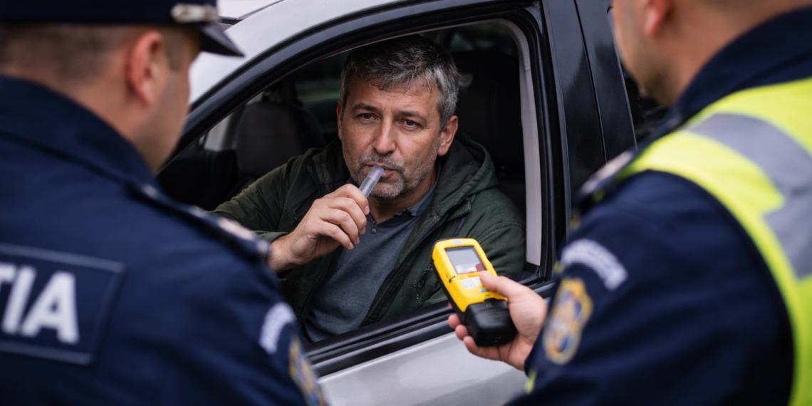 Șofer ”încălzit” cu alcool de dimineață, depistat în trafic la Fălticeni