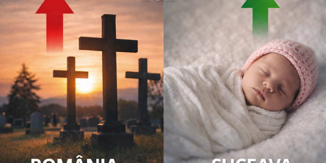 România pierde tot mai multă populație pe cale naturală. Suceava stă mult mai bine decât aproape toată țara. Decesele au depășit nașterile cu doar 184 de persoane în 2024