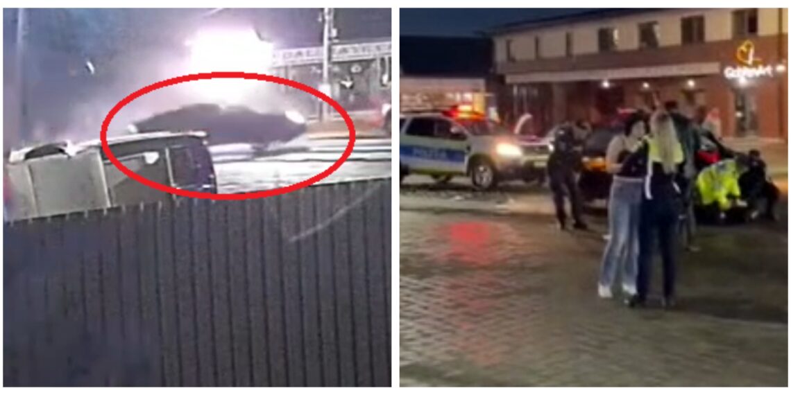 Scene ca-n filmele de acțiune, în Rădăuți. Un ”cascador” fără permis s-a răsturnat cu mașina în timp ce era urmărit de poliție. În autoturism se aflau și doi pasageri