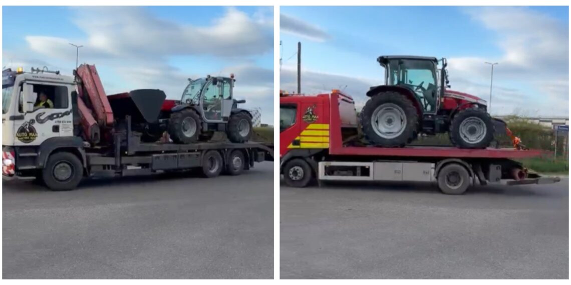 Utilaje furate din Bulgaria, descoperite la Dărmănești. Tractor și încărcător frontal de 190.000 de euro, ridicate de polițiști