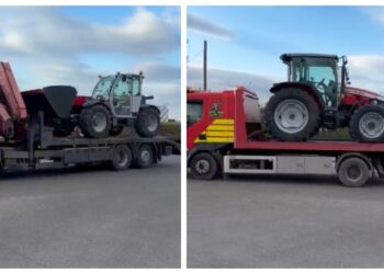 Utilaje furate din Bulgaria, descoperite la Dărmănești. Tractor și încărcător frontal de 190.000 de euro, ridicate de polițiști