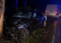 Tânăr de 26 de ani, reținut după ce s-a îmbătat și a provocat un accident rutier la Marginea. Aghesmuitul a lovit o autoutilitară și s-a oprit cu BMW-ul într-un copac