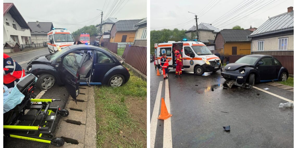 O șoferiță de 29 de ani din Botoșani a ajuns la spital împreună cu fiul ei de 3 ani, după ce a pierdut controlul mașinii într-o curbă, la Păltinoasa