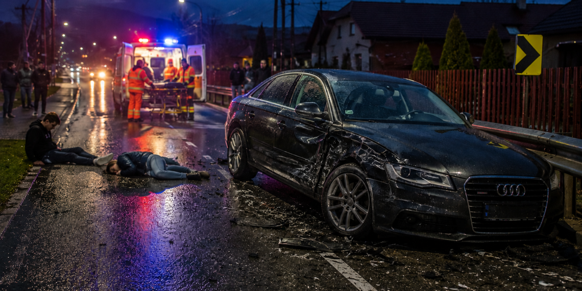 Tânăr de 20 de ani din Ostra, reținut după ce a lovit doi adolescenți cu un Audi, a fugit de la locul accidentului și a încercat să pună o fată să spună că ea conducea mașina. Avea permisul suspendat până săptămâna viitoare