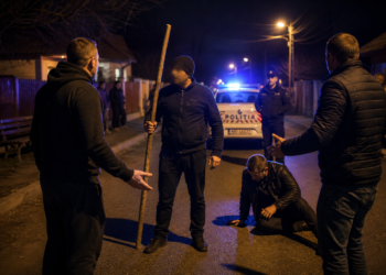 Bătaie în centrul satului Bănești. Tată și fiu reținuți după ce au agresat doi bărbați cu parul