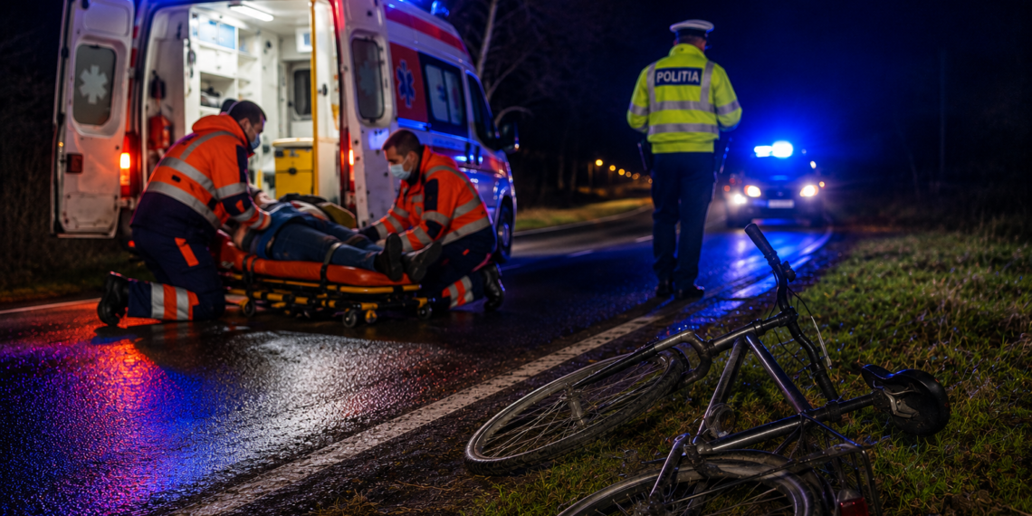 A băut bine și s-a urcat pe bicicletă. Un bărbat a ajuns la spital după ce a căzut pe un drum din Boroaia
