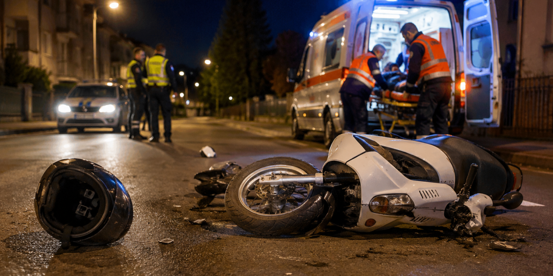 Fără permis și rupt de beat, un tânăr de 20 de ani ”și-a rupt fâșul” cu motocicleta pe o stradă din Rădăuți. A ajuns direct din spital în arest