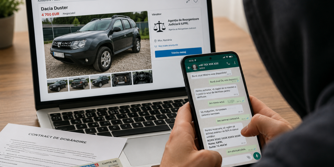 Înșelătorie pe Autovit. Doi soți din Suceava au pierdut peste 12.000 de lei după ce au vrut să cumpere un Dacia Duster