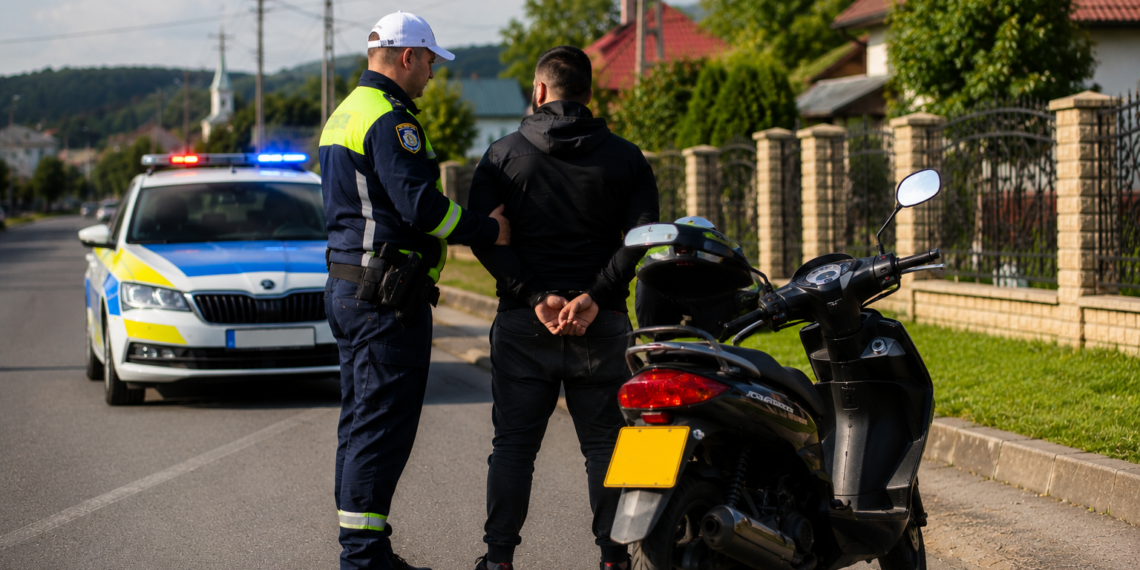 Scuterist fără permis, urmărit de polițiști prin Vicovu de Sus după ce a refuzat să oprească. Tânărul de 29 de ani era băut și circula cu un scuter fără ITP și RCA
