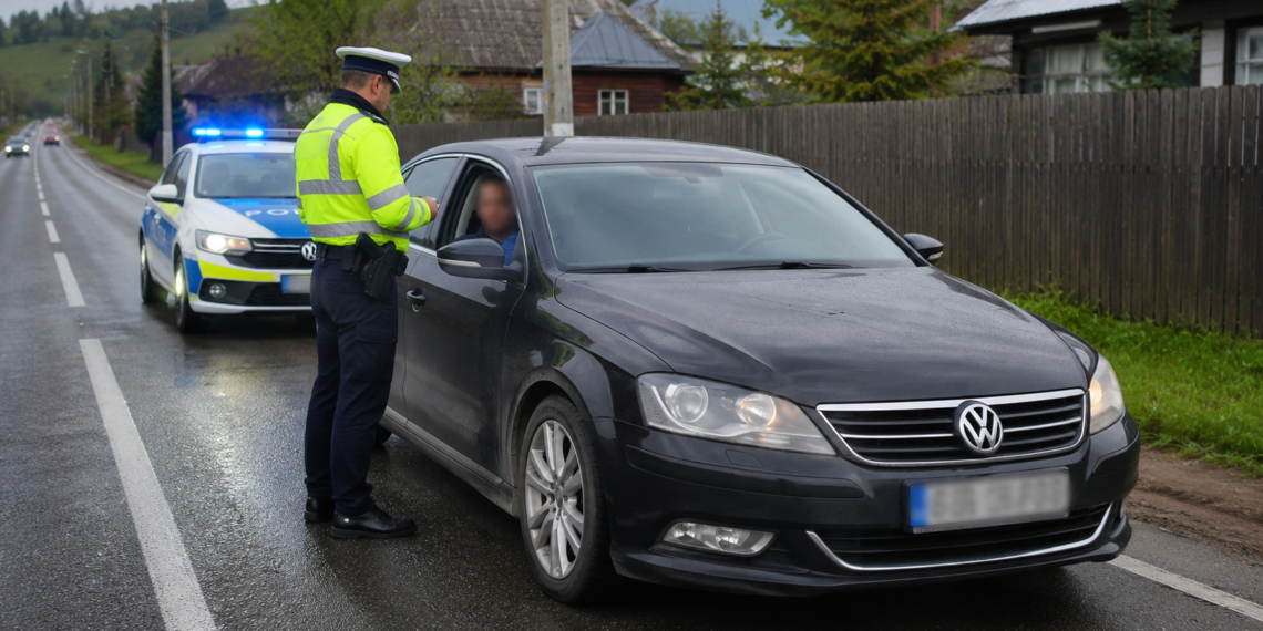 Ucrainean beat, tras pe dreapta pentru că circula cu 82 km/h prin Bivolăria. Polițiștii l-au amendat cu 2.025 de lei
