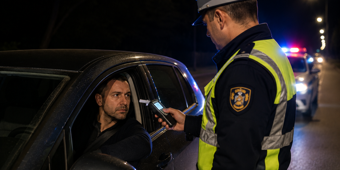 Fără permis, dar cu 1,41 mg/l alcool pur în aerul expirat, tras pe dreapta la Frasin. Le-a spus polițiștilor că a băut doar două beri înainte să urce la volan