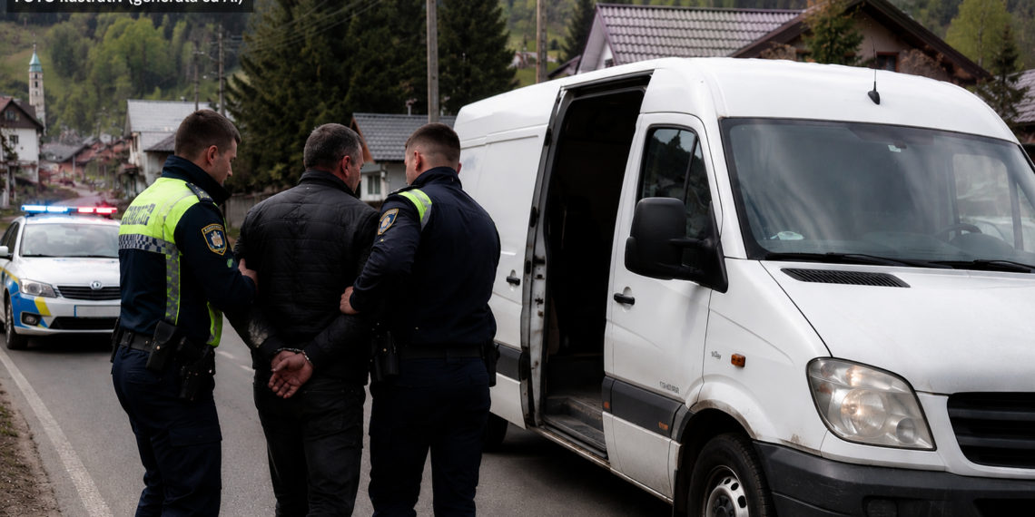 Bărbat fără permis, prins la volanul unei autoutilitare cu numere false și expirate, reținut pentru 24 de ore după un control al polițiștilor din Frasin